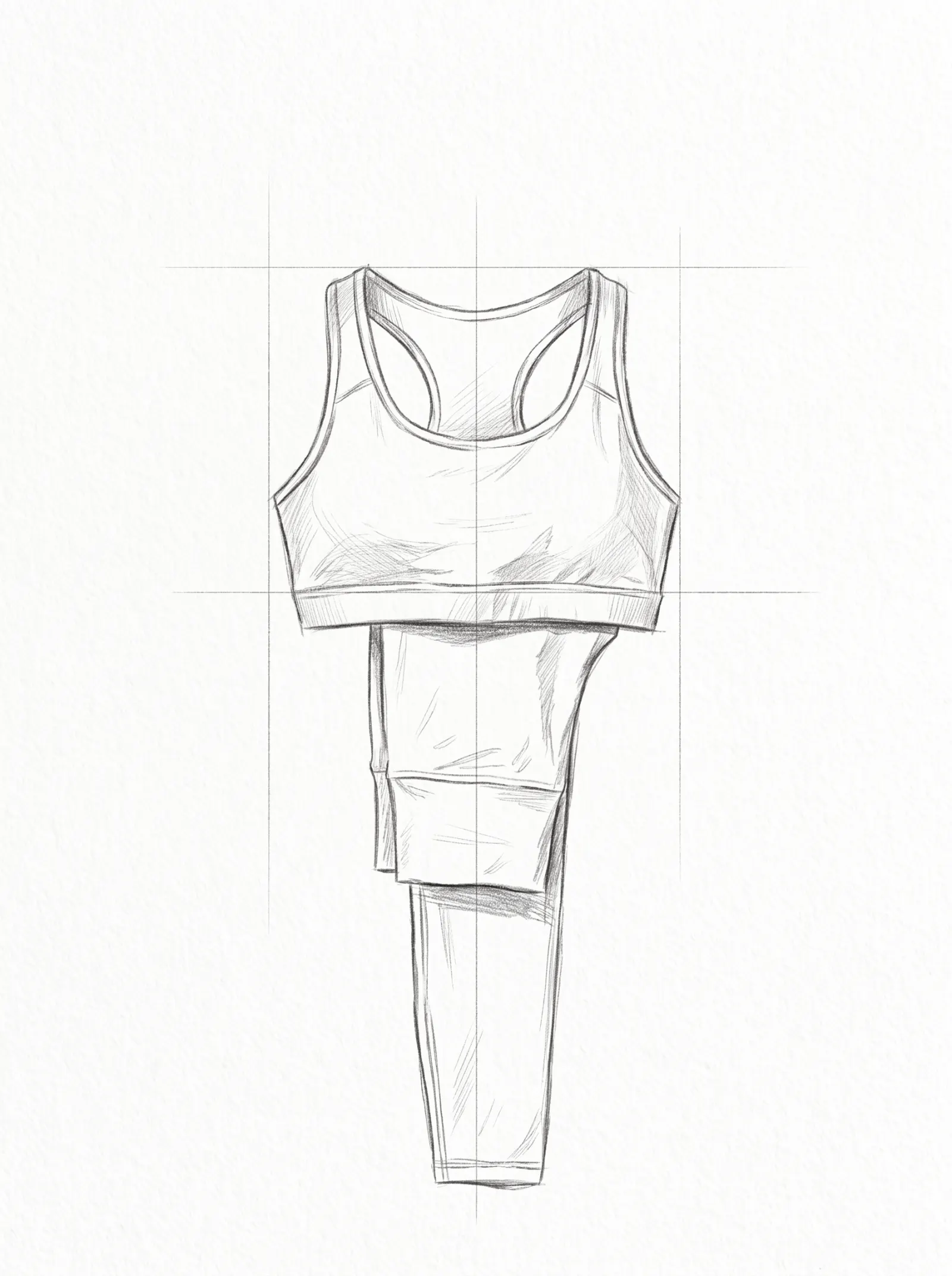 Boceto a lápiz de Conjunto Gym Lila